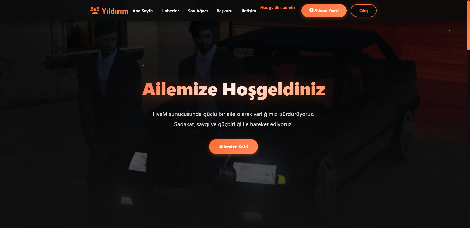 FiveM Aile Temalı Web Site Script